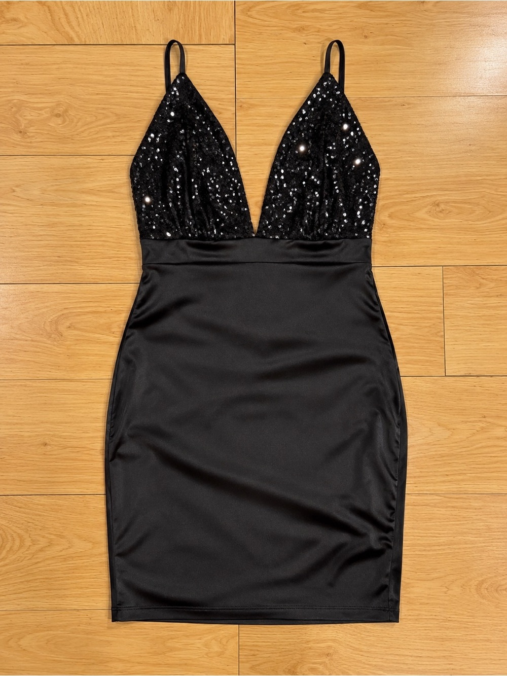 Windsor Black Sequin Bodice Mini Dress